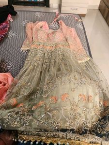 Elegant Peach Embroidered Kurta Set