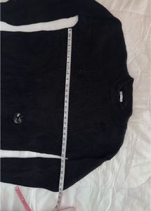ZARA MEN'S Black Distressed Knit Sweater