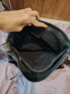 Teal Textured Leather Hobo Bag