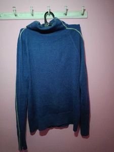 Blue Turtleneck Sweater