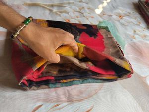 Vibrant Abstract Print Saree