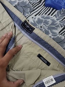 Beige Solid Full Length Athleisure Men Regular Fit