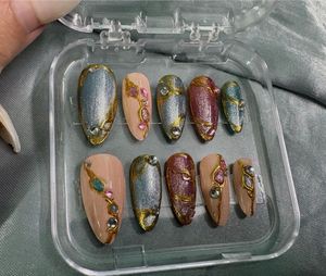 Exquisite Press-On Nails with Gems