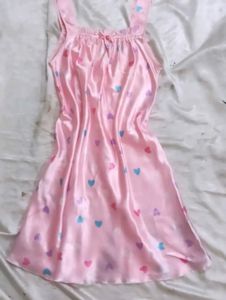 Cute Pink Heart Print Nightdress