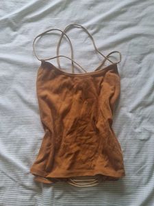 Mustard Backless Camisole Tank Top
