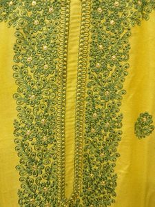 Yellow Embroidered Kurti