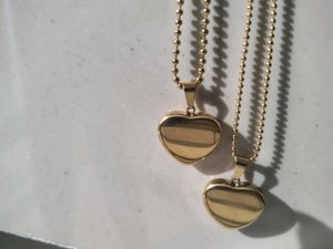 Gold Heart Pendant Necklaces (Set of 2)