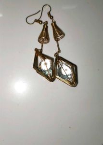Trendy Gold Plated Crystal Diamond Dangle Earrings