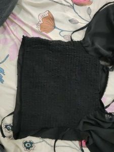 Chic Black Puff Sleeve Top
