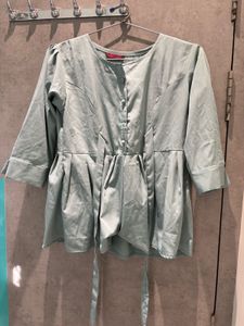 Cute Mint Green Peplum Top