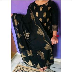 Black Kurti With Sharara And Dupatta
