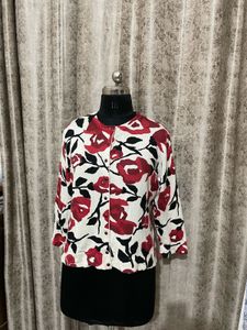 floral button-up cardigan