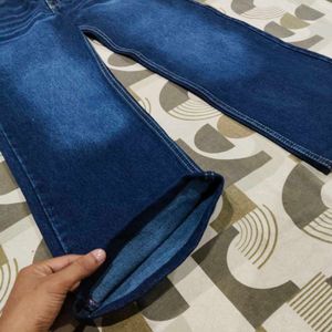 Wide Leg Blue Denim Jeans for Unisex