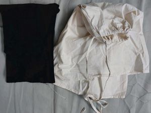 Bundle of Two Tops: Black Tank &amp; Cream Halter