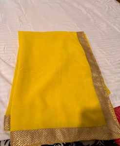 Vibrant Yellow Saree
