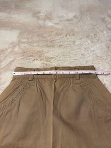 Tan Cargo Skirt With Pockets