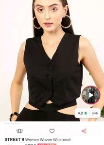 Stylish Black Woven Waistcoat🍬