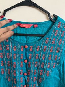 Beautiful Teal Embroidered Kurta