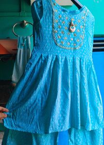 Beautiful Blue Kurta Set with Tassel (M)