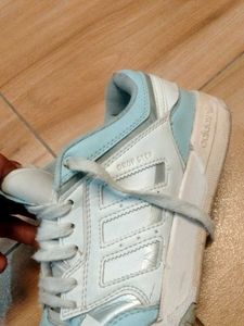 Adidas White &amp; Blue Sneakers