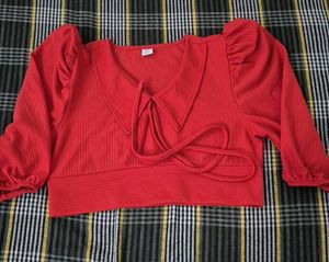 Chic Red Cropped Top