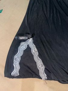Women's Black Lace Trim Nightgown