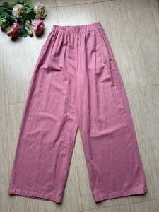 Pink Wide Leg linen Pants