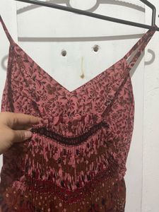 Length-38,,Boho Print Tiered Midi Dress