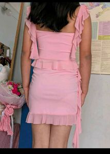 Chic Pink Ruffle Mini Dress