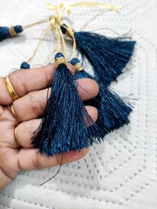 Set of 8 Navy Blue Tassels