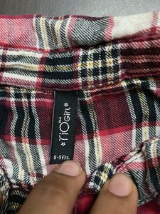 Red Plaid Button-Up Dress