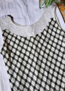 Vintage Checkered Lace Top