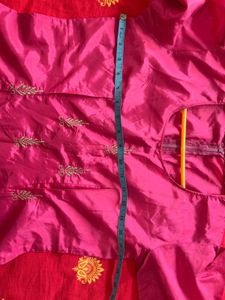 Pink Short Kurta with Gold Embroidery