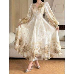 brand new(savana)vintage gold Floral Print Maxi