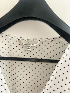 White Polka Dot Wrap Peplum Top
