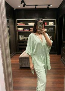 Kaftan with pant and Mirror Work Coord