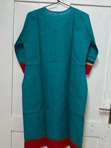 Teal Embroidered Kurta