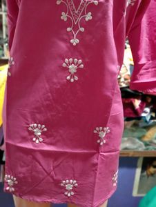 V Neck Embroidery Work Kurti