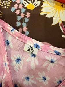 peplum Pink Floral Print top