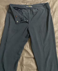 dark grey striped trousers