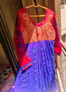 Elegant Blue Anarkali Kurta Set