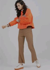 Ribbed Brown Trouser