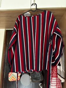 Striped Long Sleeve Top with Belt