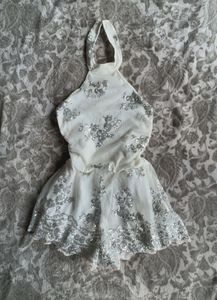 Sparkly White Halter Dress