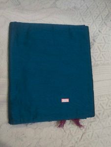 Cotton Blend Navy Blue Saree