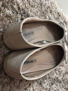 Women's Beige Ballet Flats with Bow