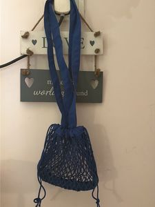 Blue Net sling bag