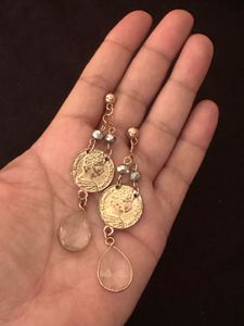 Vintage reversibile Coin Drop Earrings