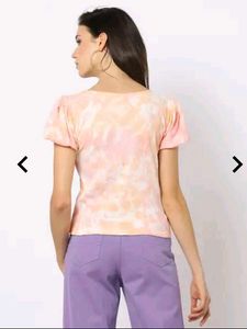 Tie-Dye Puff Sleeve Top