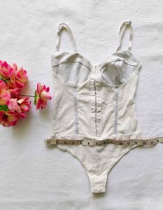 Elegant White Corset Bodysuit